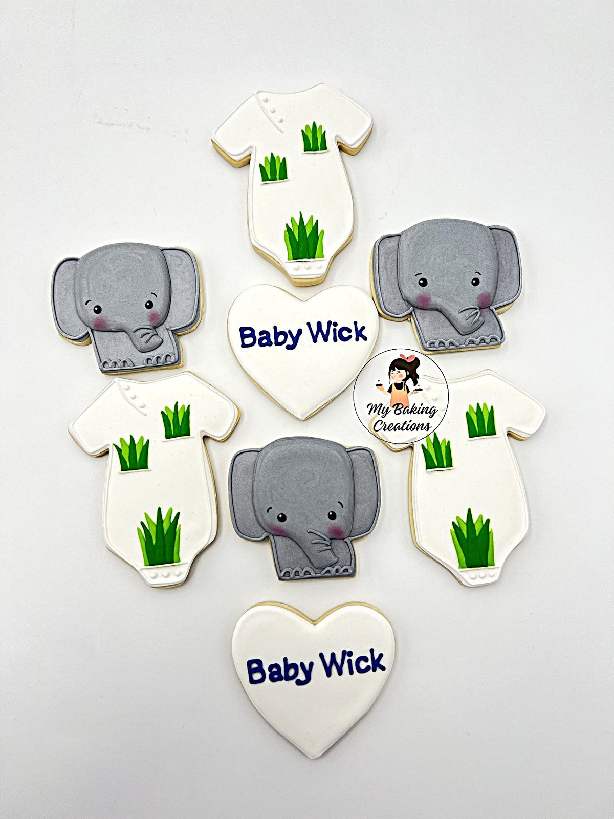 Baby shower elephant cookies